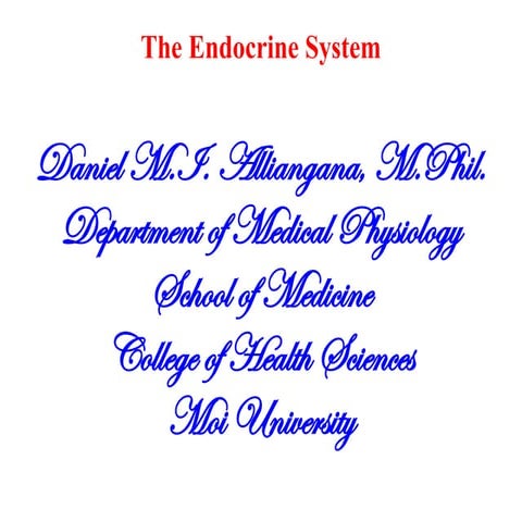 The Endocrine System classifications and functions of all ductless glands
