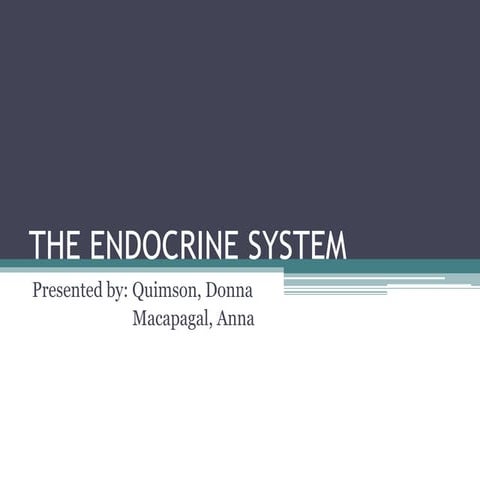 The endocrine system and the Senses