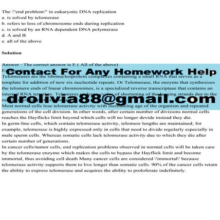 The end problem in eukaryotic DNA replicationa. is solved by t.pdf