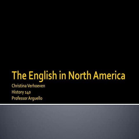 The english in north america