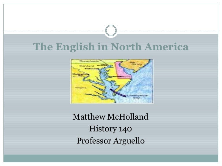The english in north america