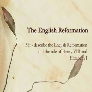 The English Reformation (F2010)