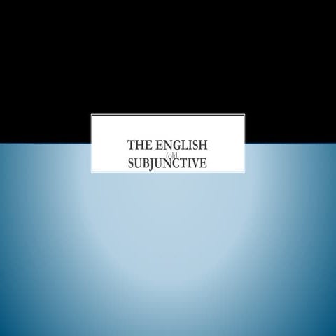 The english subjunctive