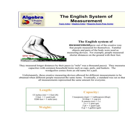 The english system of measurement