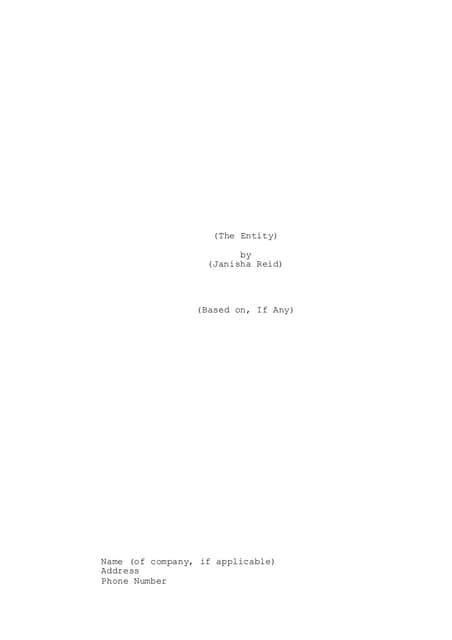 The Entity - Script | DOCX