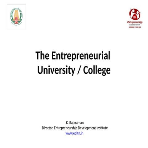 The entrepreneurial university