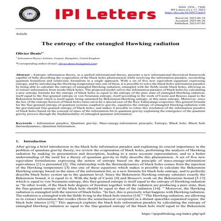 The Entropy of the Entangled Hawking Radiation