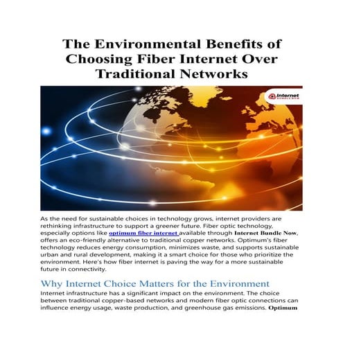 The Environmental Benefits of Choosing Fiber Internet Over Traditional Networ...