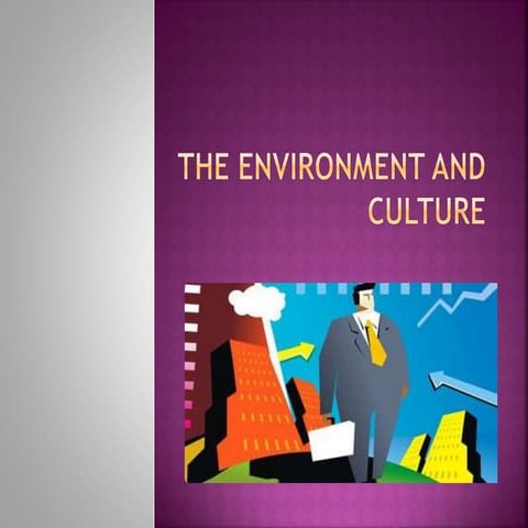 The Environment and Corporate culture