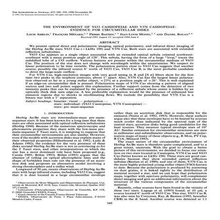 The environment of_v633_cassiopeiae_and_v376_cassiopeiae