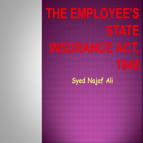The esi act 1948 new