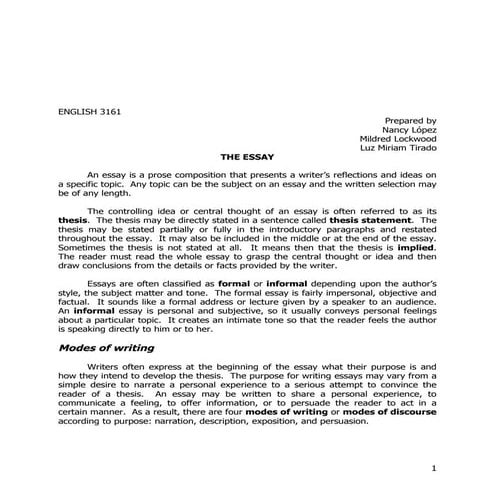 Elements Essay 3161-11