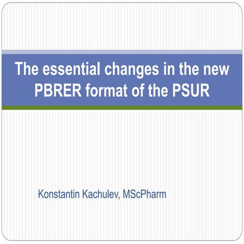 The essential changes in the new pbrer format