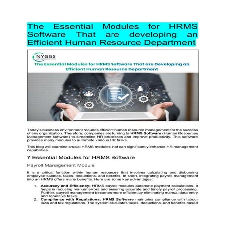 HRMS Software in Bangalore - NYGGS Automation
