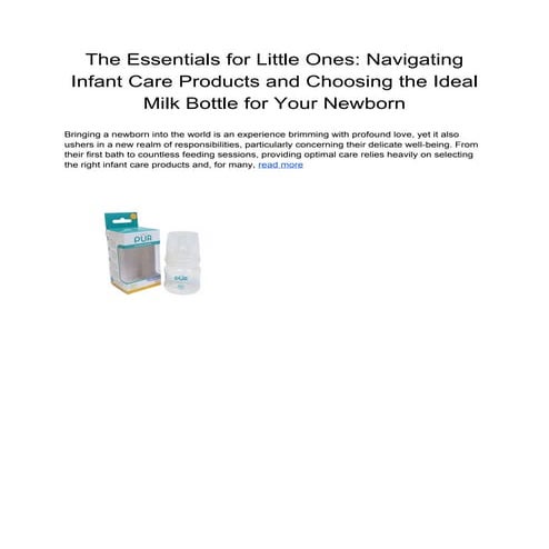 The Essentials for Little Ones_ Navigating Infant Care Products and ...