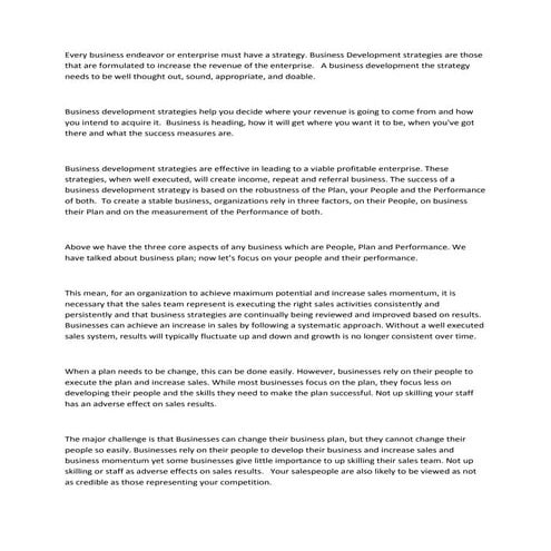 The essentials of business develop strategies