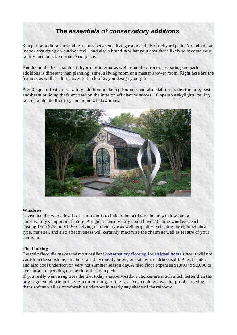 The Essentials Of Conservatory Additions