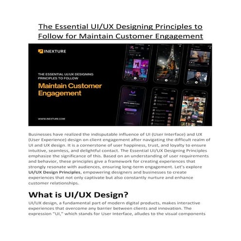 The Essential UIUX Designing Principles to Follow for Maintain Customer ...