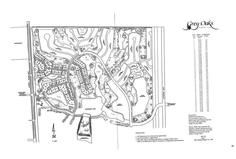 The Estates At Grey Oaks Site Plan Naples Florida
