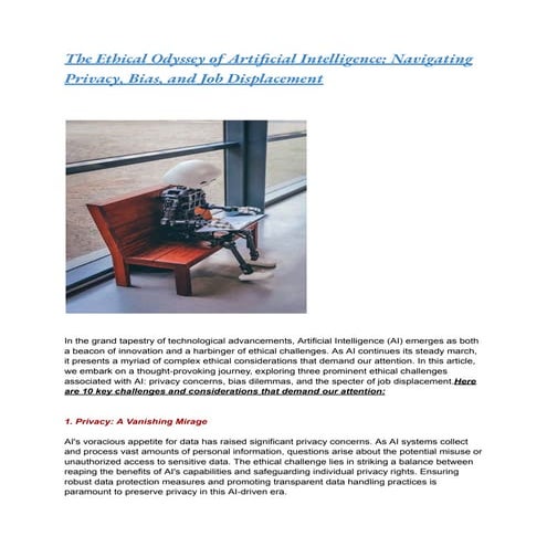 The Ethical Journey of Artificial Intelligence- Navigating Privacy, Bias, and...