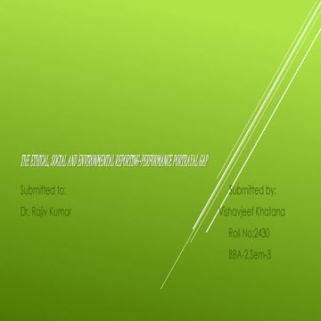 The ethical, social and environmental reporting performance portrayal