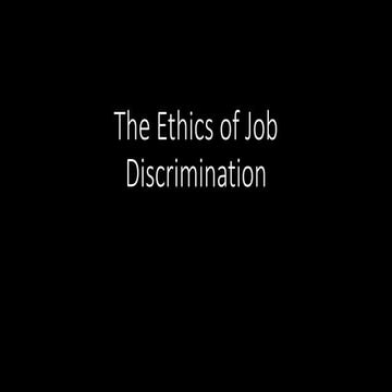 The ethics of job discrimination