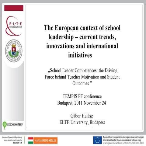 The european context of school leadership – current trends, innovations and i...