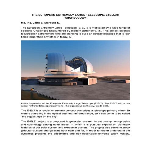 The european extremely large telescope | PDF