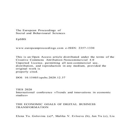 The european proceedings of social and behavioural scien