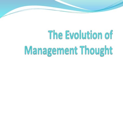 The evolution management of thought lesson