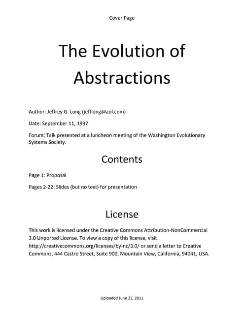 The evolution of abstractions
