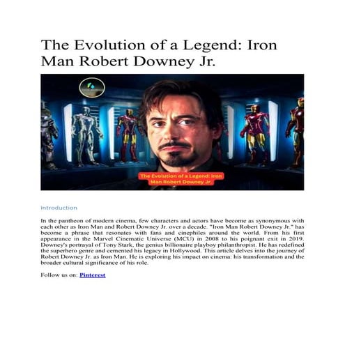 The Evolution of a Legend: Iron Man Robert Downey Jr. | DOCX