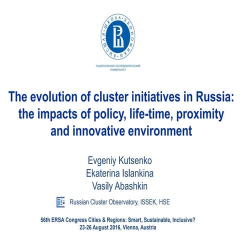 The evolution of cluster initiatives in Russia
