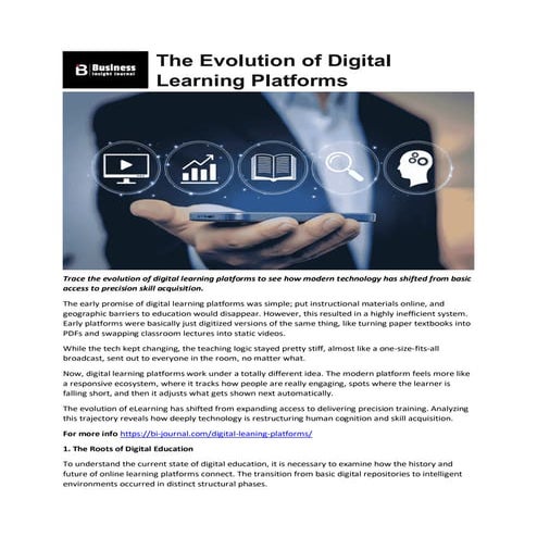 Workforce Training Through Evolution of Digital Learning Platforms | PDF