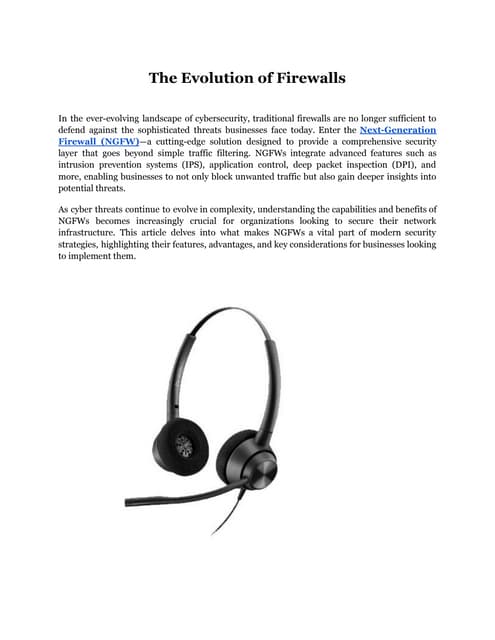 Understanding Next-Generation Firewalls (NGFW): The Future of Cybersecurity M...