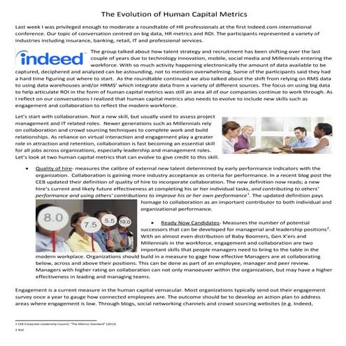 The Evolution of HR Metrics