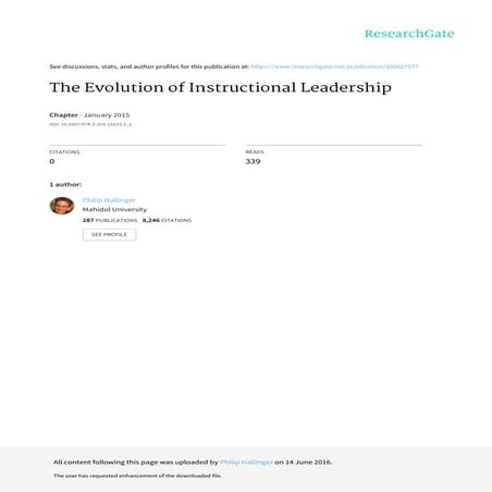 The evolution of instructional leadership | PDF