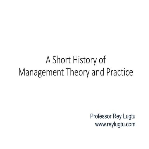 The evolution of management theory