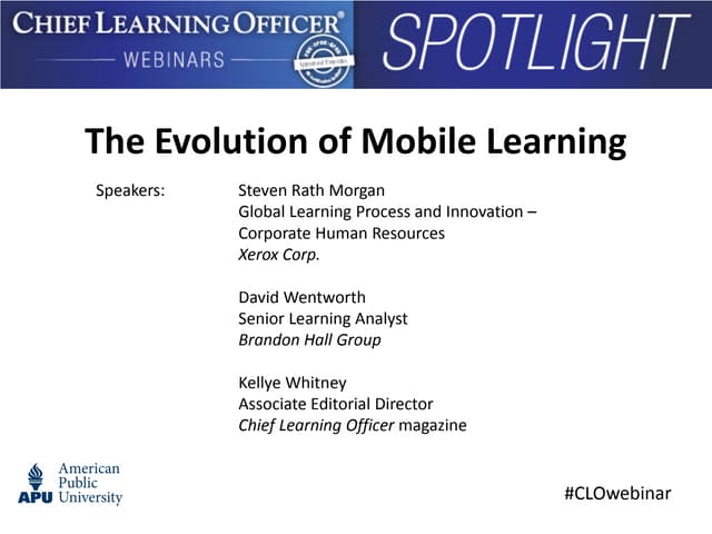 The Evolution of Mobile Learning
