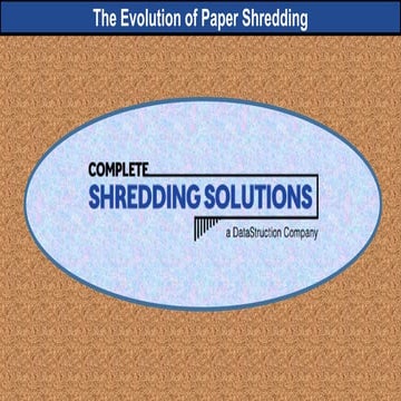Why you need a shredding program | PPTX