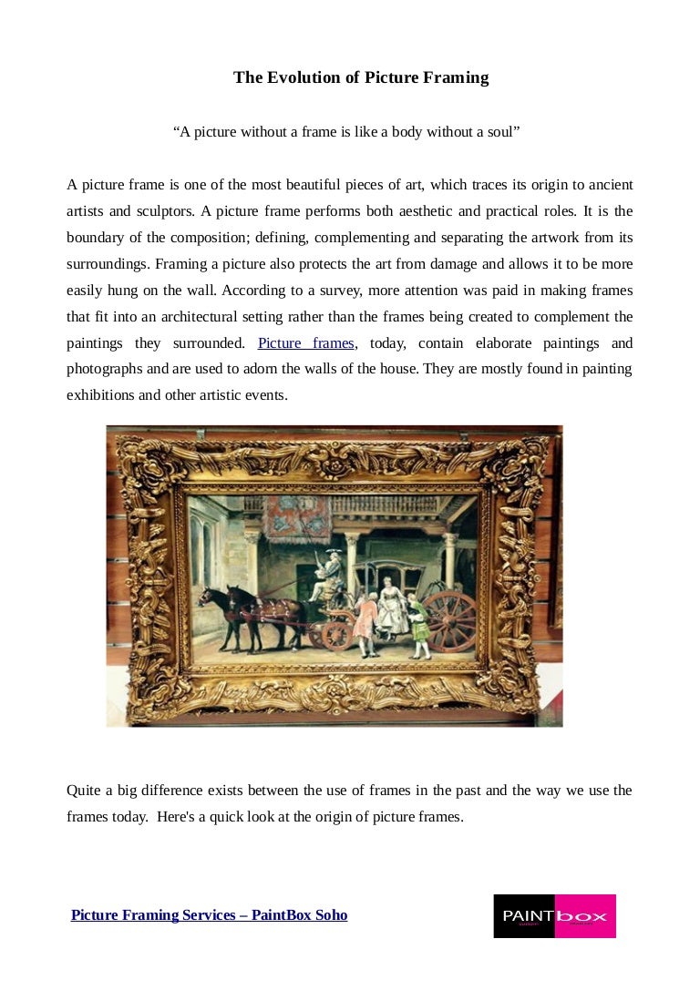 An Early History of Picture Frames