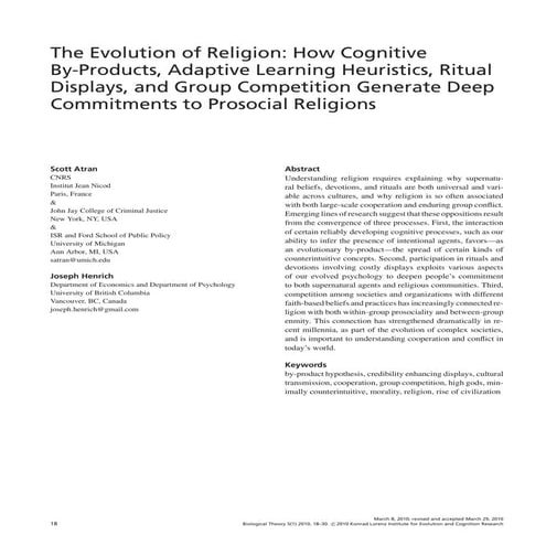 The evolution of religion   how cognitive by-products, adaptive learning heur...
