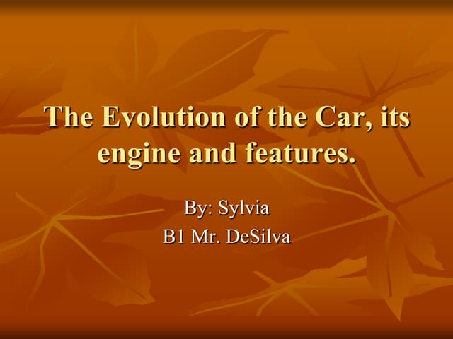 The evolution of the automobile