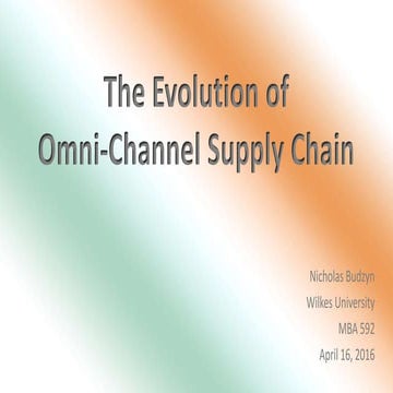 The Evolution of the Omni-Channel Supply Chain Experience - N. Budzyn