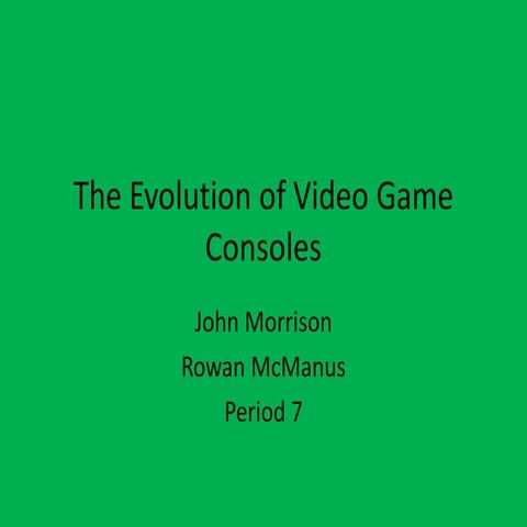 The evolution of video games