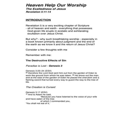 The exaltedness of jesus 5.11 14