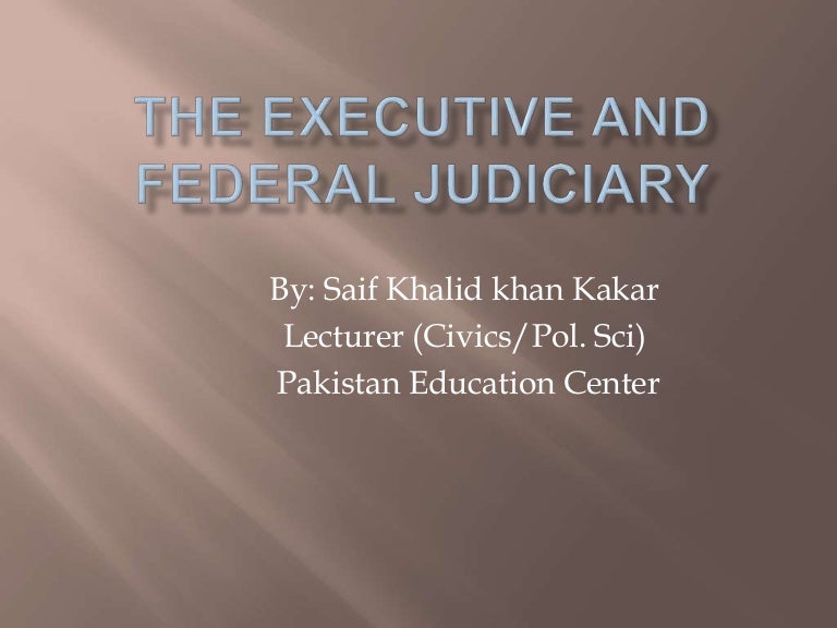 The executive and federal judiciary