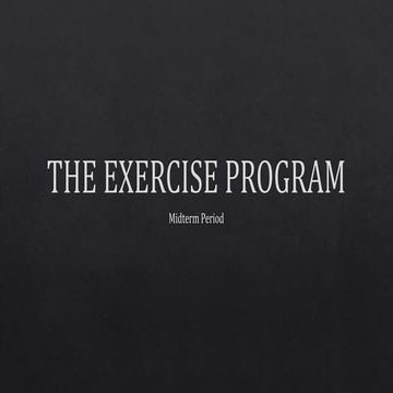 The exercise program | PPTX