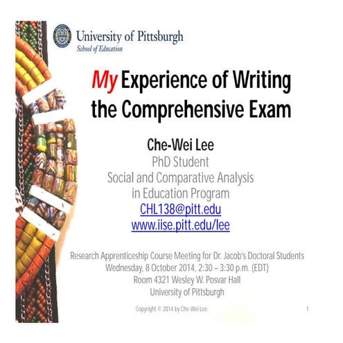 The Experience of Writing the Comprehensive Examination