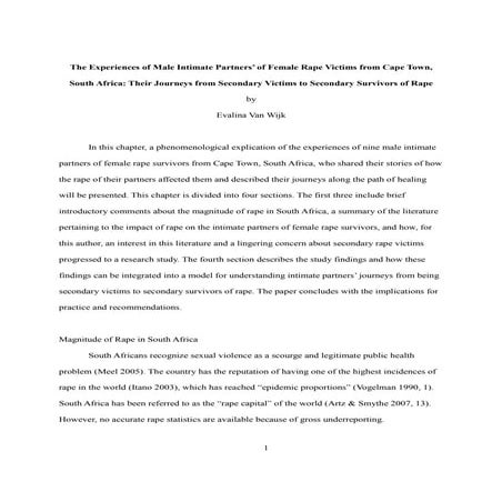 The experiences of male intimate partners